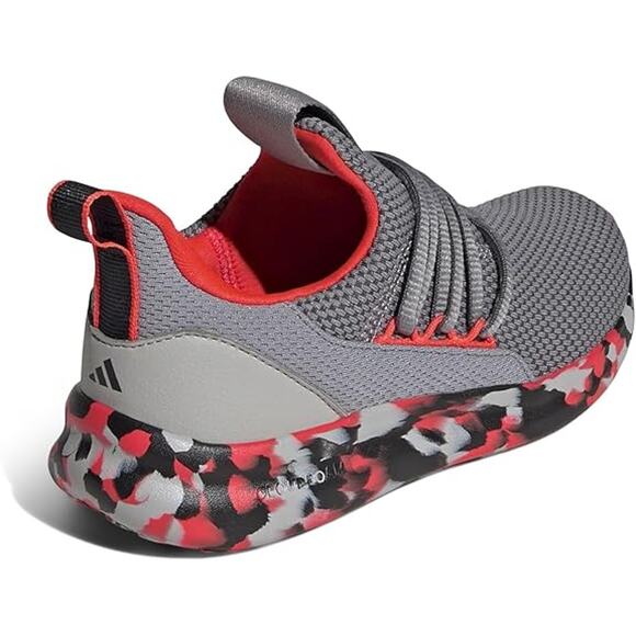 NWT adidas Unisex Kids Lite Racer Adapt 7.0 Sneaker, Grey/Solar Red/Grey-S6.5 - Picture 4 of 6